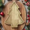 Bandeja de Madeira Transfronteiriça Bandeja de Rena de Natal Árvore de Natal Chapéu de Natal Prato de Coelho Bandeja Decorativa de Armazenamento de Madeira Sólida
