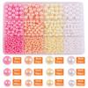Juego de Perlas de Imitación Perforadas de Color Gradiente de 24/32 Compartimentos para Pulsera, Collar, Joyería, Accesorios, Cuentas Decorativas para Ropa
