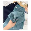 Jeans de campana ajustados de cintura alta con encaje bordado de alta gama para mujer, pantalones de campana finos de verano recortados
