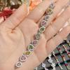 Pulseira Camélia transfronteiriça mais vendida cor turmalina totalmente transparente tesouro feminino banhado a ouro 18K brilhante diamante completo pulseira de cristal colorida