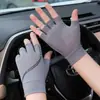 Guantes de Ciclismo para Hombre Verano Seda de Hielo Delgados Protección Solar Conducción Medio Dedo Pesca Reparto de Comida Pantalla Táctil Más Vendidos Antideslizantes