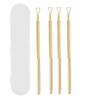 Herramienta para Raspar Lotería Arte de Uñas Dorado Acero Push traje Color Mágico Armadura Relieve Juego de 2 Piezas Doble Cabeza Empujador de Piel Muerta Alivio de Armadura