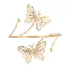Pulsera Metálica Transfronteriza Europea y Americana Personalizada Mariposa Hojas Flores Geométrico Nicho Diseño de Alta Gama Abierta Ajustable