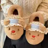 Fábrica de Zapatos Qidan Zapatillas de Algodón Otoño e Invierno para Mujer Hogar Interior Forro Polar Cálido Suela Gruesa Antideslizante Talón de Bolsa Zapatos de Algodón para Mujer
