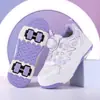 Zapatos con Ruedas de Cuatro Ruedas para Niñas, Zapatos Deportivos con Ruedas, Nuevo Modelo Primavera 2025, Patines para Niños Mayores