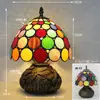 Nueva Lámpara de Mesa Tiffany Estilo Retro Americano Sala de Estar Estudio Lámparas Artesanales de Vidrio de Colores Pantalla de Lámpara Lámpara de Mesa Americana