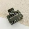 Pinza para el cabello geométrica degradada color verde militar estilo coreano con un toque de alta gama, pasador irregular, pinza de tiburón de moda para recogidos
