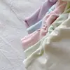 Camiseta Street Style Tendência Infantil de Manga Curta para Meninas, Versão Coreana, Cor Sólida, Corte Justo, Camiseta Branca Básica