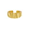 Anillo de plata de ley S925 con textura plisada irregular para mujer, estilo frío, con nicho, personalidad original, ajustable.