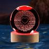 1 Pieza Luz de Noche Bola de Cristal con Rosa para el Día de San Valentín - Diseño de Amor Grabado con Láser Decoración con Temática de Amor