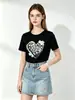 Yidi Exportado para a Europa e América, Ultra-Emagrecedor, Esconde a Barriga, Algodão Puro, Caimento Solto, Mangas Caídas, Gola Redonda, Camiseta Casual Versátil para Mulheres
