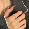 Nuevo Anillo de Pez Pequeño Estilo Coreano para Mujer, Anillo de Hilo de Estrella de Doble Capa, Diseño de Lujo Ligero para Mujer, Diseño de Nicho, Apertura Ajustable
