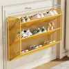 Zapatero detrás de la puerta, gabinete de zapatillas multicapa para la pared del baño, no requiere taladro, organizador de zapatos de pared para uso doméstico, perfecto para la entrada