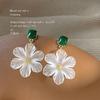 "Tuberosa" Brincos Femininos de Flor Verde Retrô 2024 Brincos Tendência Design de Nicho Brincos com Senso Avançado