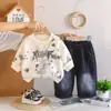 Conjunto de invierno para niños con forro polar 2026 nuevo elegante sudadera gruesa para bebés niños conjunto casual de invierno de dos piezas