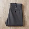 Estação Europeia 2026 Outono e Inverno Calça Masculina de Corte Reto, Algodão com Elastano, Cinza Escuro Lavado, Calça Original Nova Grossa Business Casual