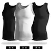 Chaleco de Algodón Puro para Hombre Estilo Nuevo con Canalé Fino Elástico en Negro y Blanco, Adecuado para Jóvenes Adultos, Deportes, Espalda de Nadador, Hombro Estrecho, Venta al por Mayor
