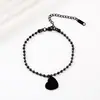 Nuevo Estilo Europeo y Americano Acero Inoxidable Material en Blanco Impresión Láser Color UV Simple Metal Corazón Diagonal Cadena de Cuentas Pulsera