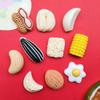 Simulación de comida y bocadillos de juego semillas de melón nueces maíz accesorios de resina DIY pegamento de crema carcasa de teléfono móvil joya pasador parche