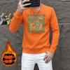 Fábrica de origen, una generación de productos europeos, suéter delgado para hombre, otoño 2024, chaqueta Joker con estampado de personalidad y forro polar