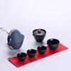 Juego de Taza de Té Rápida de Cerámica Portátil Mate: Una Olla, Tres Tazas, Tetera de Té Kung Fu, Taza de Té, Juego de Té de Viaje Horno Ding