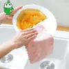 Trapo Absorbente No Pegajoso de Terciopelo de Coral para Limpieza de Cocina, Esponja Descontaminante Engrosada, Paño para Lavar Platos de Doble Cara Bicolor