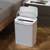 Cubo de basura inteligente por inducción apertura automática de tapa sin contacto cubo de basura con empaquetado automático cubo de basura para huecos de inodoro