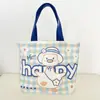 Nueva Bolsa de Lona Estilo Dibujo Animado Linda Gatito Bolso de Mano para Estudiante Versátil de Verano Ropa de Trabajo Bolsa de Gran Capacidad