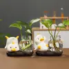 Mini Pato de Cerâmica Pothos Vaso Hidropônico Sala de Estar Varanda Micro Paisagismo Pequenos Enfeites Paisagismo em Vasos Acessórios para Casa