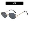 Gafas de sol Kedun sin montura, corte ovalado en el borde, nuevas de moda 2024, estilo callejero, gafas de sol personalizadas, estilo europeo y americano, alta