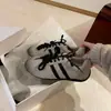 En Stock Cuero de Vaca ~ Aumentador de Altura Doble Cordón Zapatos de Entrenamiento Alemanes Zapatos de Mujer Retro Americano Estampado de Leopardo Tenis Casuales