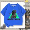 Nuevo Top Casual de Algodón Puro de Manga Corta Holgado con Estampado de Libélula Delta Action para Verano, para Hombres, Mujeres y Niños