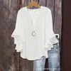 Ropa de Tallas Grandes para Mujer de Primavera, Verano y Otoño-Estación Independiente de Amazon Transfronteriza Camisetas de Color Sólido-Ropa de Tallas Grandes para Mujer de Primavera y Verano