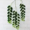 Venta al por mayor directa de fábrica 3 horquillas simulación colgante hojas verdes de azufaifo escena de punto decoración de paisaje simulación