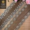Hilo dorado malla de gasa negra código de barras 13cm accesorios para el cabello bilaterales moño joyería bordado de encaje Lolita