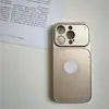 Transforma-se instantaneamente em uma réplica da capa original do iPhone 17, janela grande, capa rígida de acrílico prateada e dourada para iPhone 16, adequada para iPhone 15