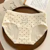 Ropa Interior de Niña Estudiante de Dibujos Animados Cintura Media Grado A Antibacteriano Grado A Algodón de Bebé Algodón Entrepierna Extendida Transpirable Calzones para Mujer