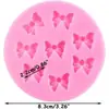 Molde de silicone para decoração de joias de resina com laço de cristal, para artesanato, fondant, bolo e chocolate