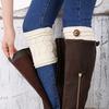 Cubrepiernas Transfronterizos Cubierta para Piernas Lana Tejida Protectores de Piernas Botas Doble Capa Engrosado Botón en Forma de W Cubierta para Calcetines