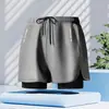 Novos Shorts Esportivos Masculinos de Verão Secagem Rápida Respiráveis para Corrida Fitness Treinamento Shorts Dois em Um Anti-Exposição Shorts de Três Pontos