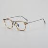 Gafas de Titanio Puro con Montura Cuadrada y Forma Polygonal As005 Placa Texturizada Montura Lisa Moda para Hombres y Mujeres Estilo Literario Se Pueden Equipar con Lentes