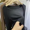 2024 Camiseta de Manga Larga con Cuello Redondo y Hilo Grande Tops Moda Femenina Versátil Silueta Adelgazante Camiseta Básica Ins Tendencia Silueta Adelgazante