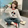 Camiseta de Manga Larga 100% Algodón para Niñas 2026, Nuevo Top de Manga Larga Color Block para Niños Mayores, Elegante Camiseta Básica de Cuello Redondo para Niños
