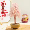 Árbol de Dinero de Cristal Natural Base de Cuenco de Cerámica Árbol de la Vida Oficina en Casa Árbol de Dinero Adornos Decorativos