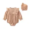 Versión Coreana Lindo Body Triangular para Bebé Ropa para Gatear Infantil Ropa para Niños con Forro Polar Cálido Cuadros Mono Ins