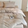 Algodão de designer simples conjunto de quatro peças chapéu de cama para casa de hóspedes algodão jacquard preto personalizado roupa de cama atacado