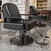 Silla de Salón Reclinable con Altura Ajustable para Cortes de Cabello, Giratoria y Adecuada para Teñido de Cabello, Hecha de Acero Inoxidable