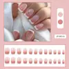 Unhas Francesas Rosa Nude Mais Vendidas no Exterior Unhas com Glitter Doce e Gentil Cabeça Reta Manicure 24 Peças Patches de Unha Prontos