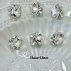 Decoraciones para Uñas con Pedrería Apilada en Forma Ovalada Cristal de Huevo Delgado Súper Brillante Blanco de Alta Calidad Pedrería Apilada Acabado Uñas Postizas para Uñas Pedrería