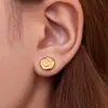 Xinyixinxin Diseño de Nicho Transfronterizo Pendientes Pequeños de Caracola Acero Inoxidable Chapado en Oro Real de 18K Pendientes Lindos e Interesantes Venta al por Mayor